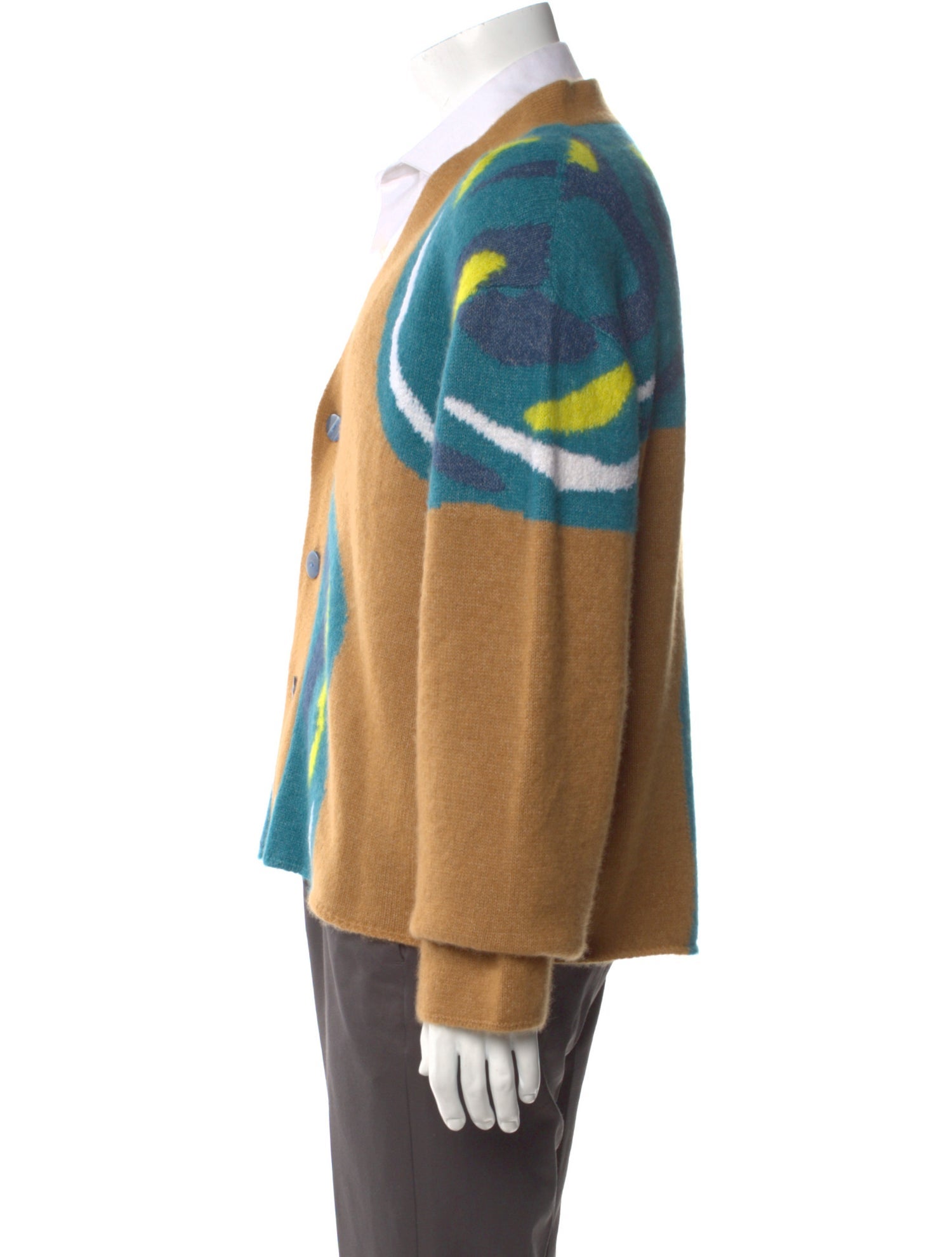 The Elder Statesman Cashmere Tie-Dye Print Cardigan w/ Tags