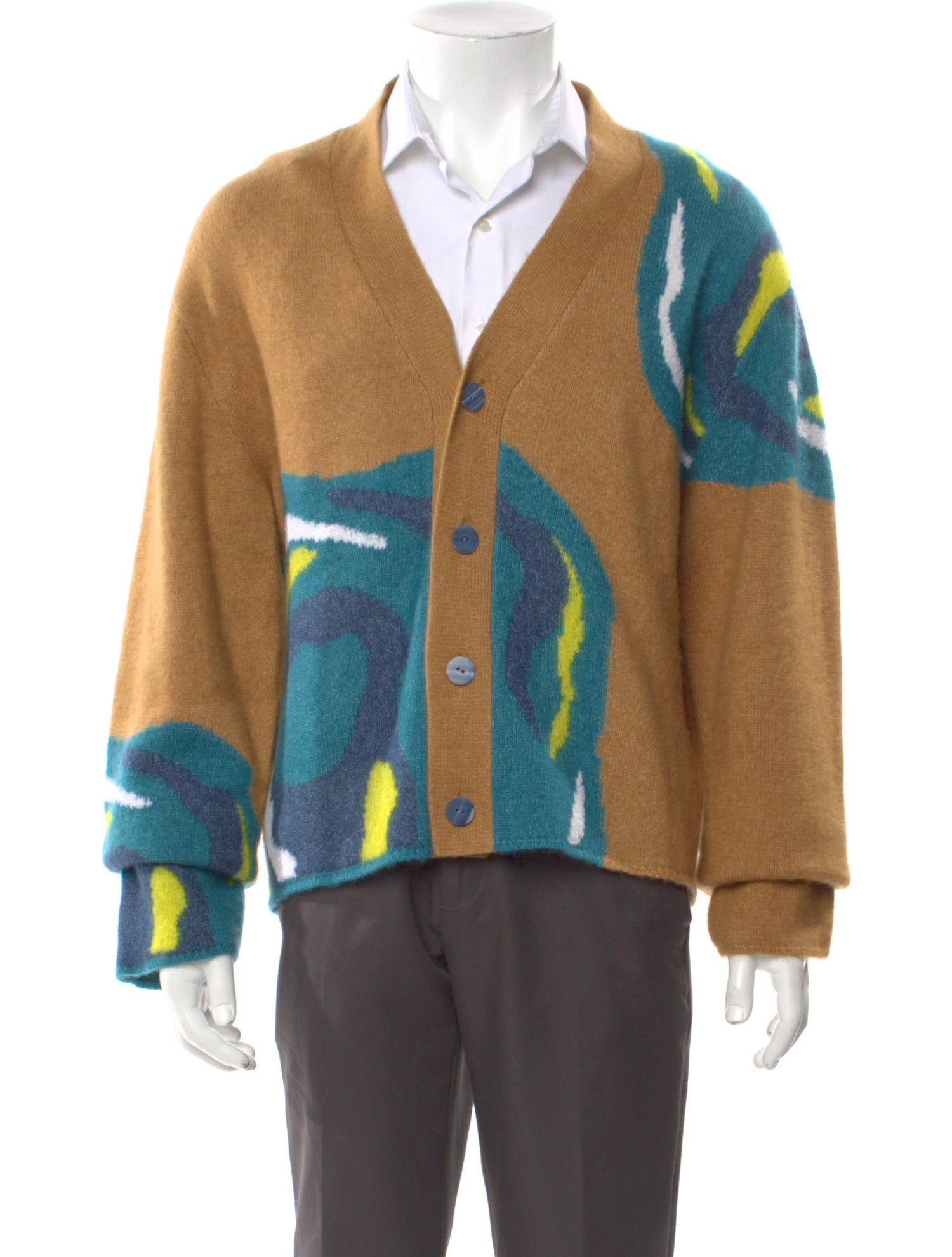 The Elder Statesman Cashmere Tie-Dye Print Cardigan w/ Tags