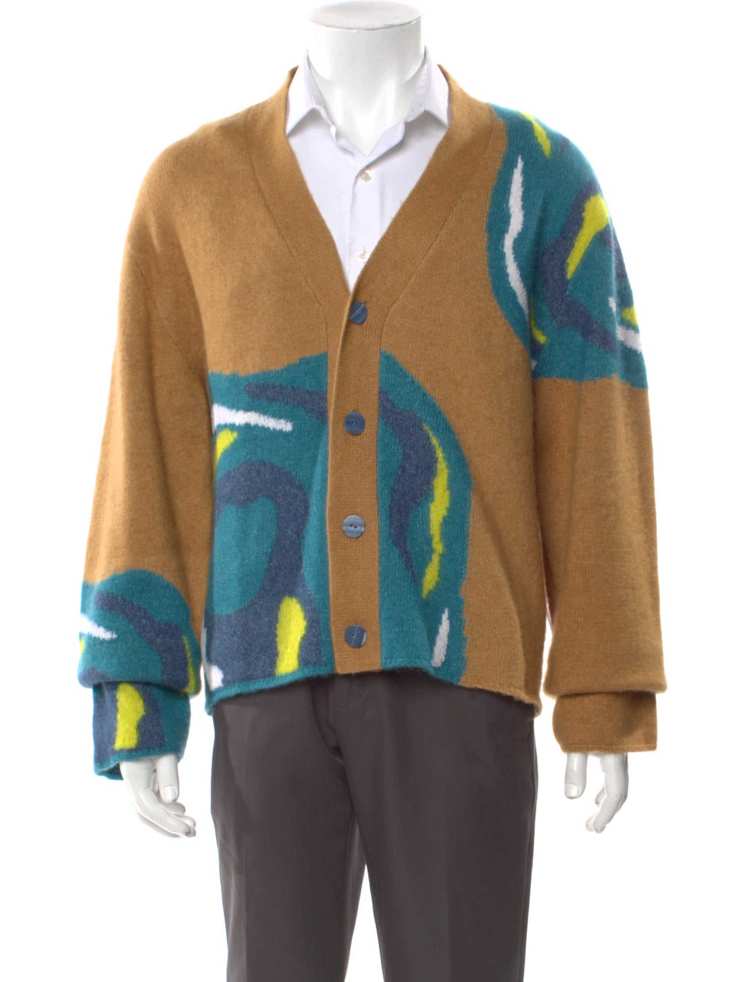 The Elder Statesman Cashmere Tie-Dye Print Cardigan w/ Tags