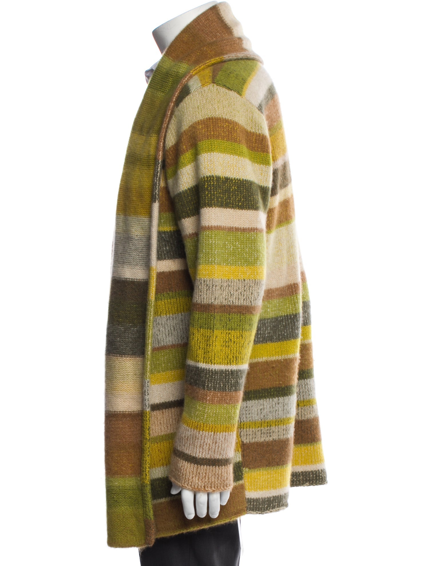The Elder Statesman Cashmere Colorblock Pattern Cardigan