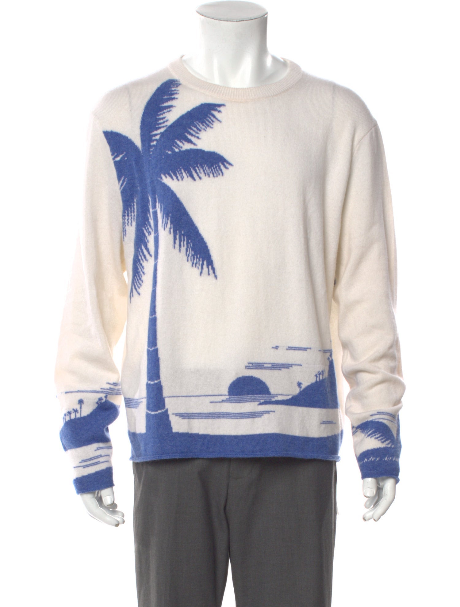 The Elder Statesman Cashmere Graphic Print Pullover