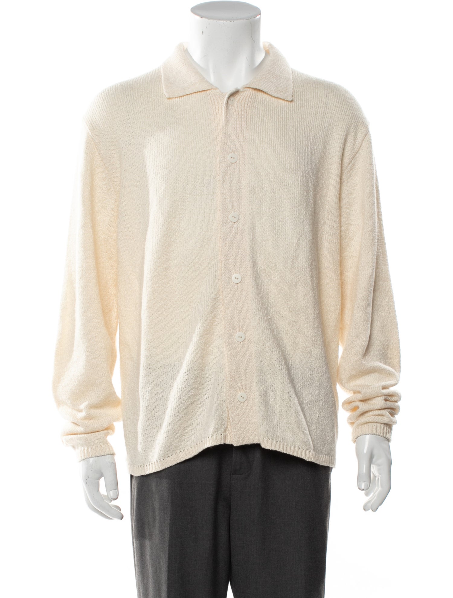 The Elder Statesman Collar Long Sleeve Polo Sweater