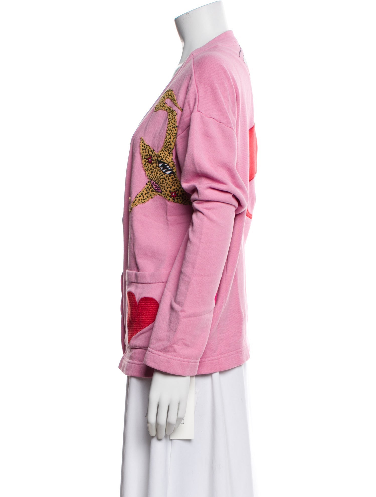 The Elder Statesman Graphic Print V-Neck Sweater w/ Tags
