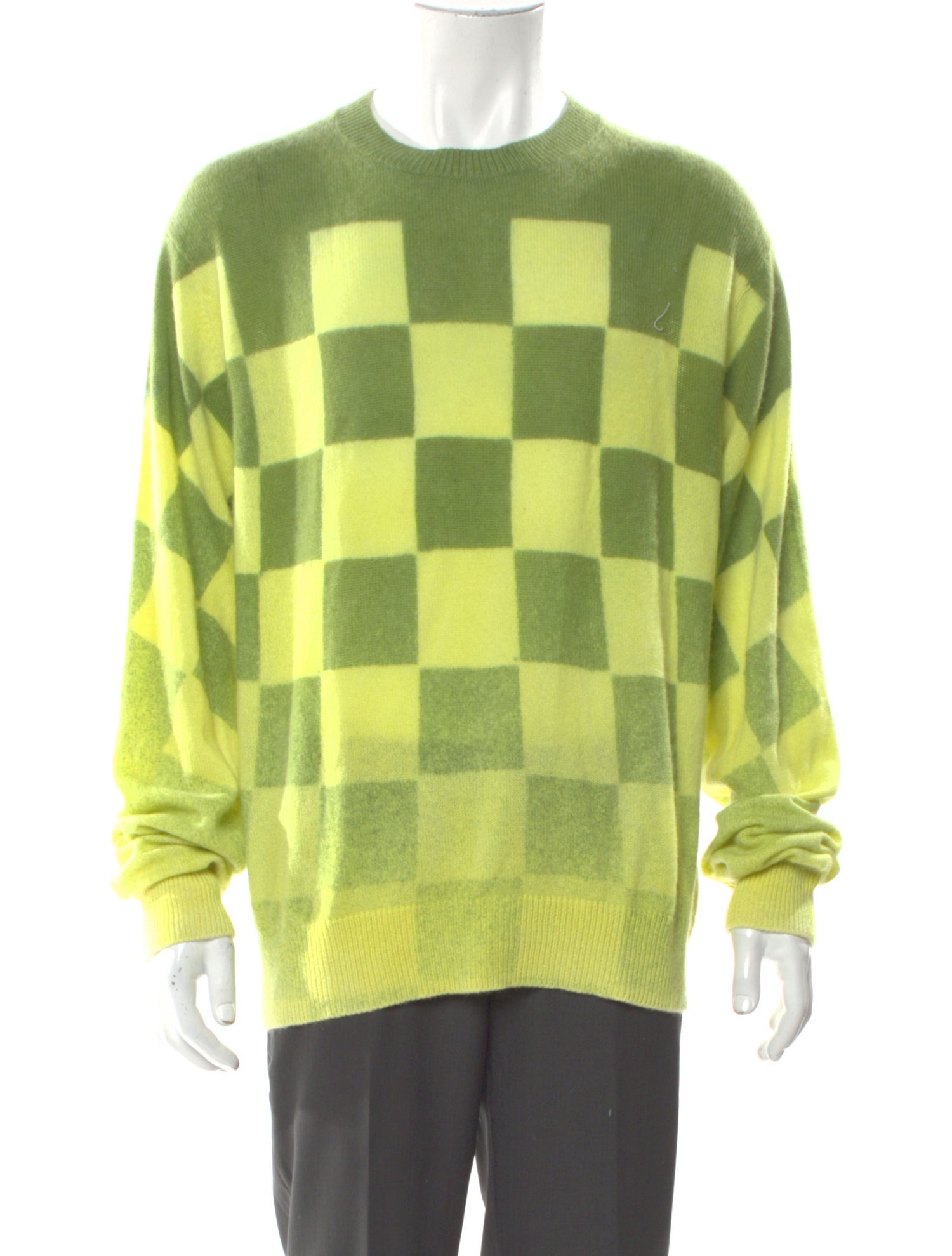 The Elder Statesman Cashmere Plaid Print Pullover w/ Tags