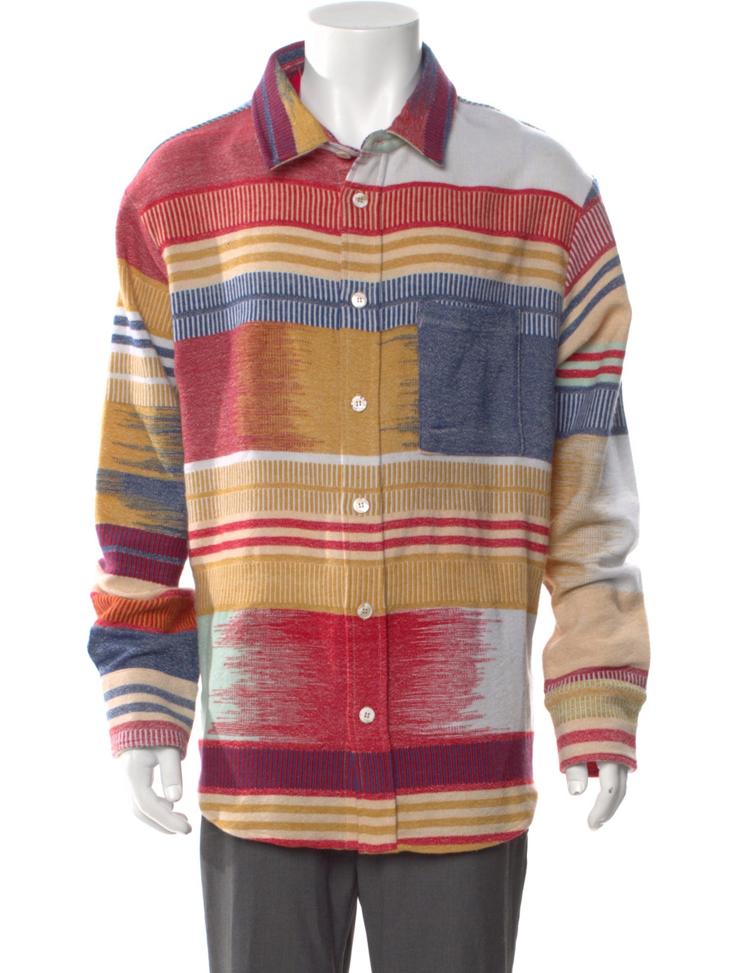 The Elder Statesman Cashmere Striped Shirt w/ Tags