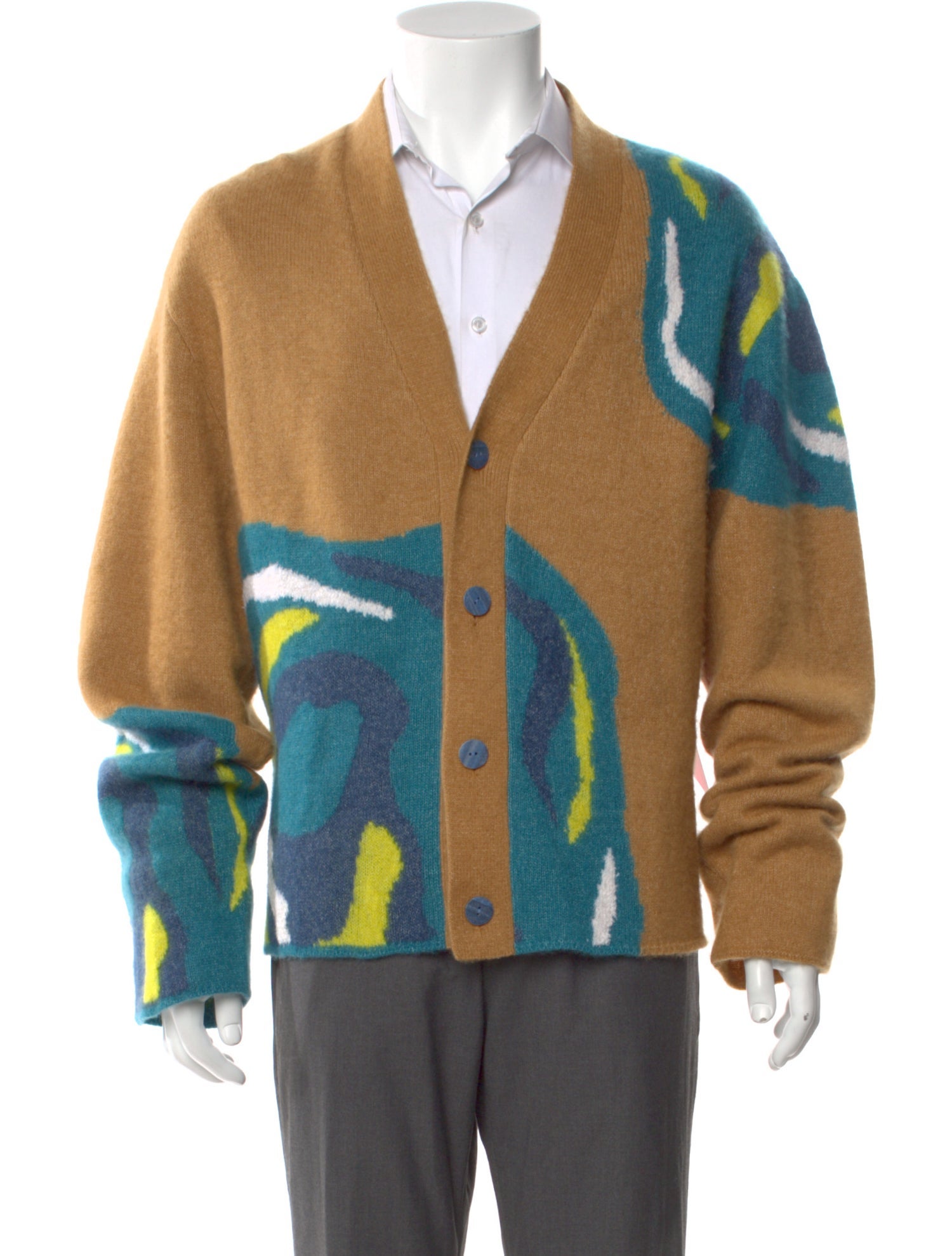 The Elder Statesman Cashmere Printed Cardigan w/ Tags