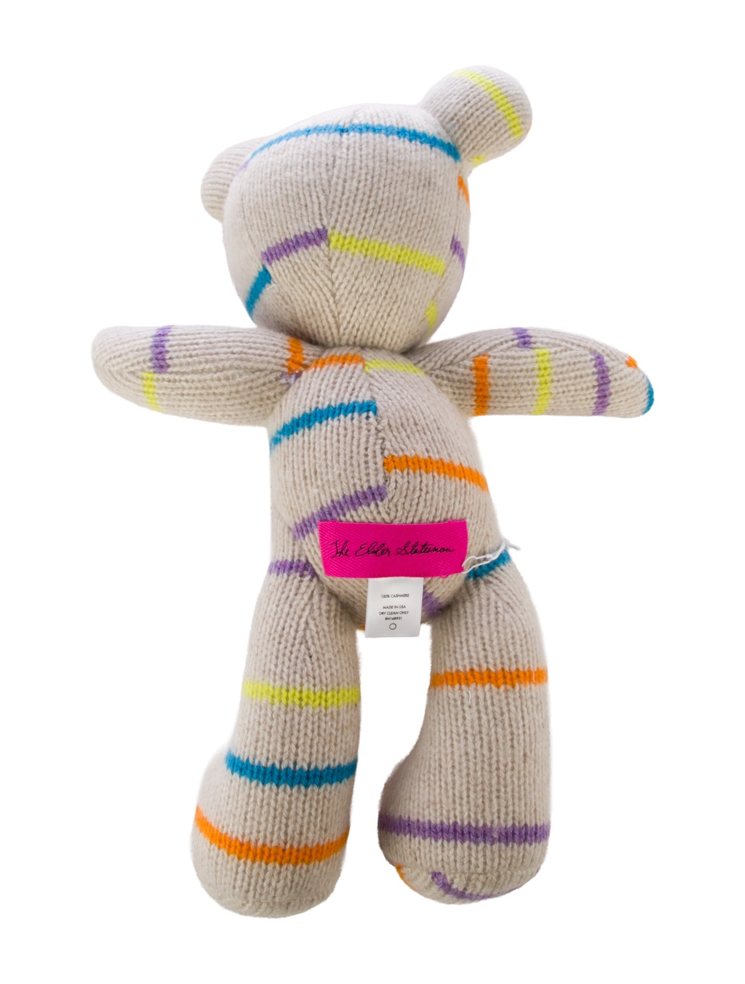 The Elder Statesman Cashmere Patterned Teddy Bear