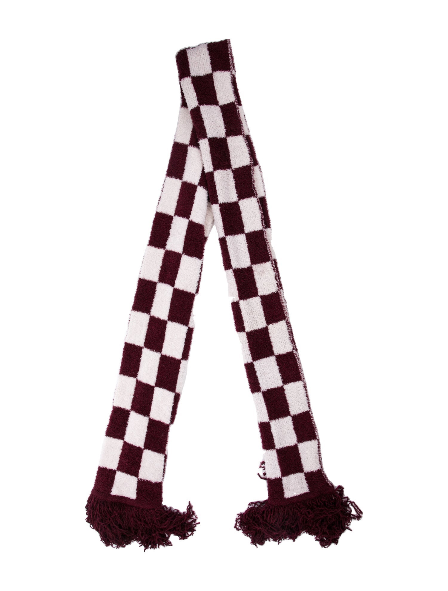 The Elder Statesman Plaid Print Scarf