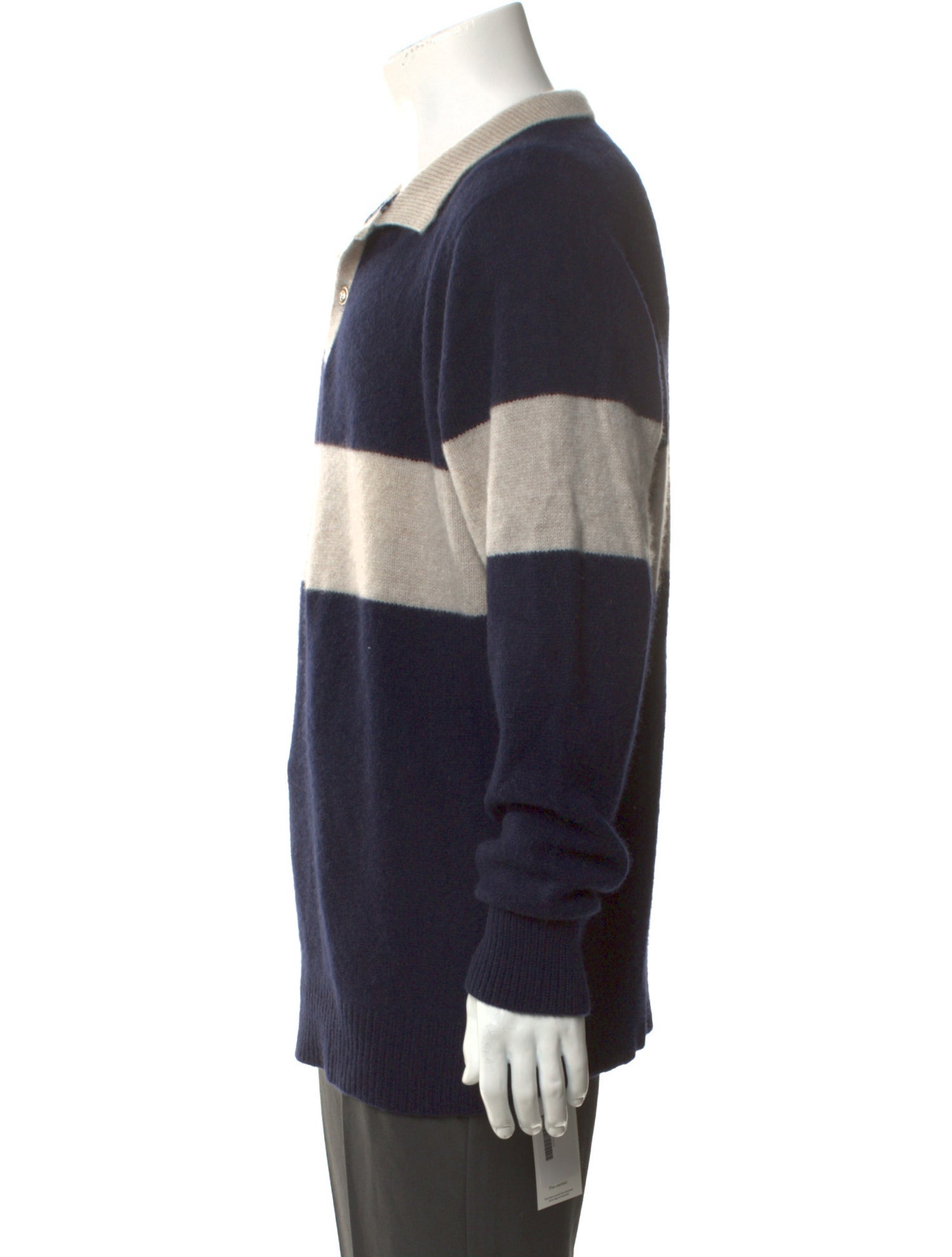The Elder Statesman Cashmere Striped Polo Shirt