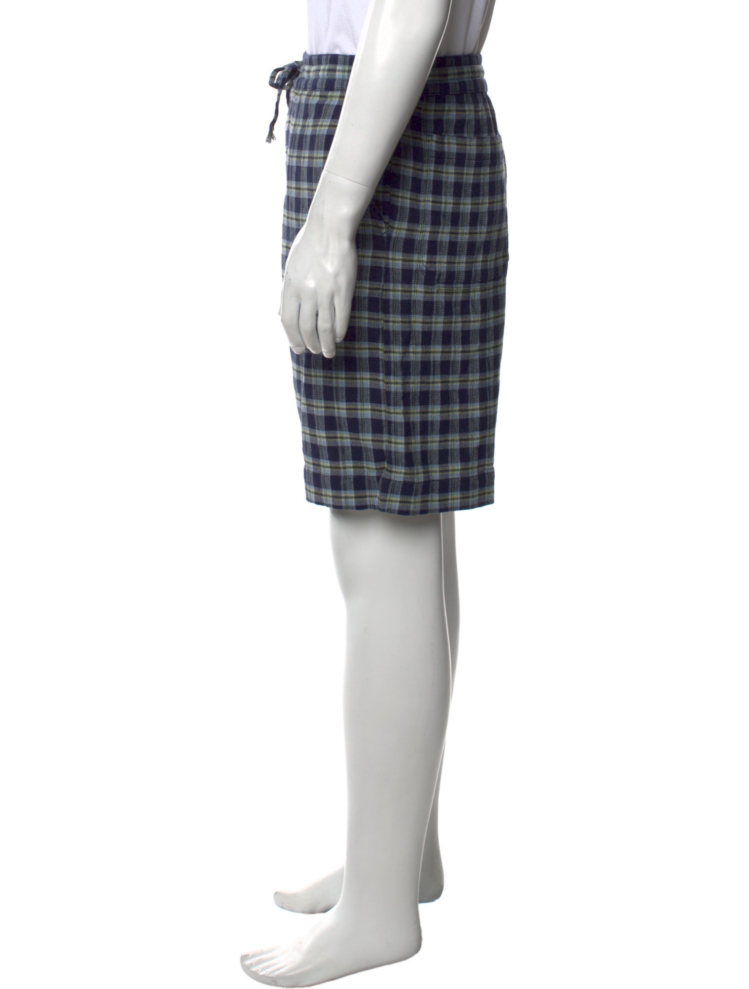 The Elder Statesman Plaid Print Jogger Shorts w/ Tags