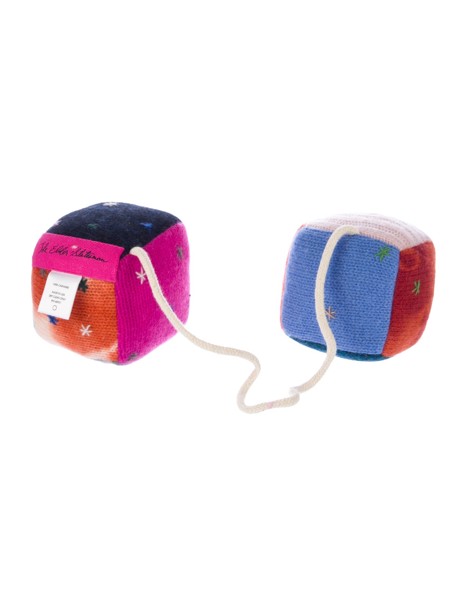 The Elder Statesman Colorblock Cashmere Hanging Dice