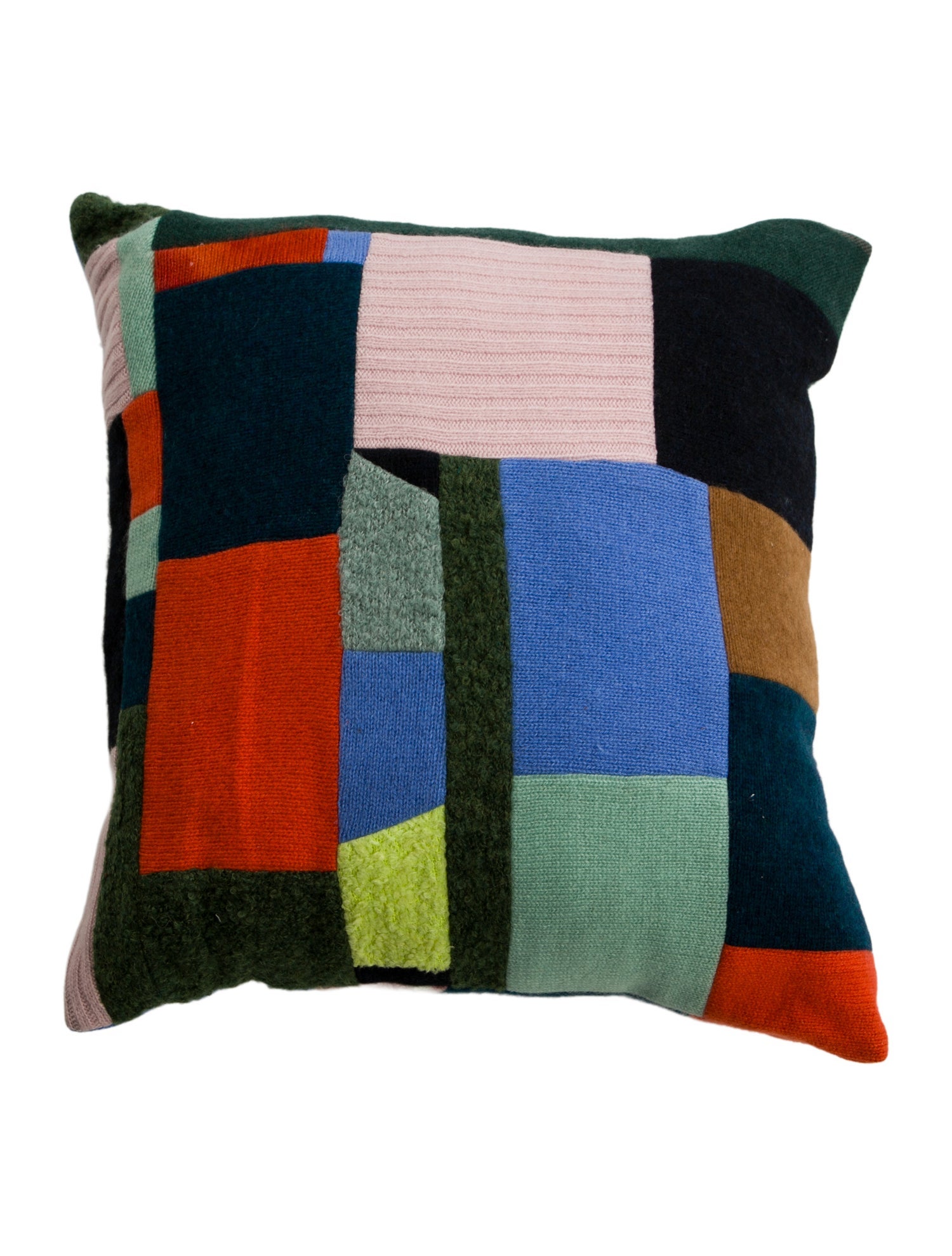 The Elder Statesman Patchwork Cashmere Pillow
