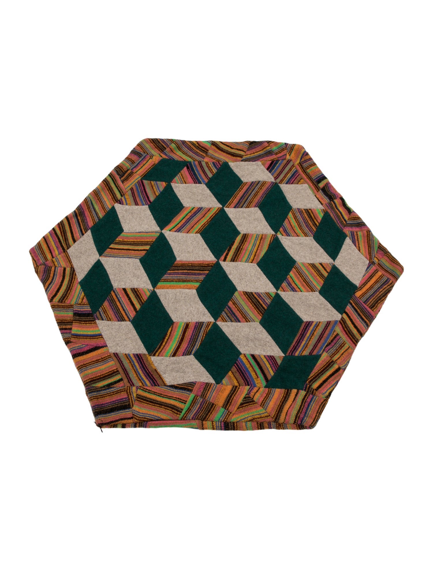 The Elder Statesman Quilted Geometric Throw Pillow