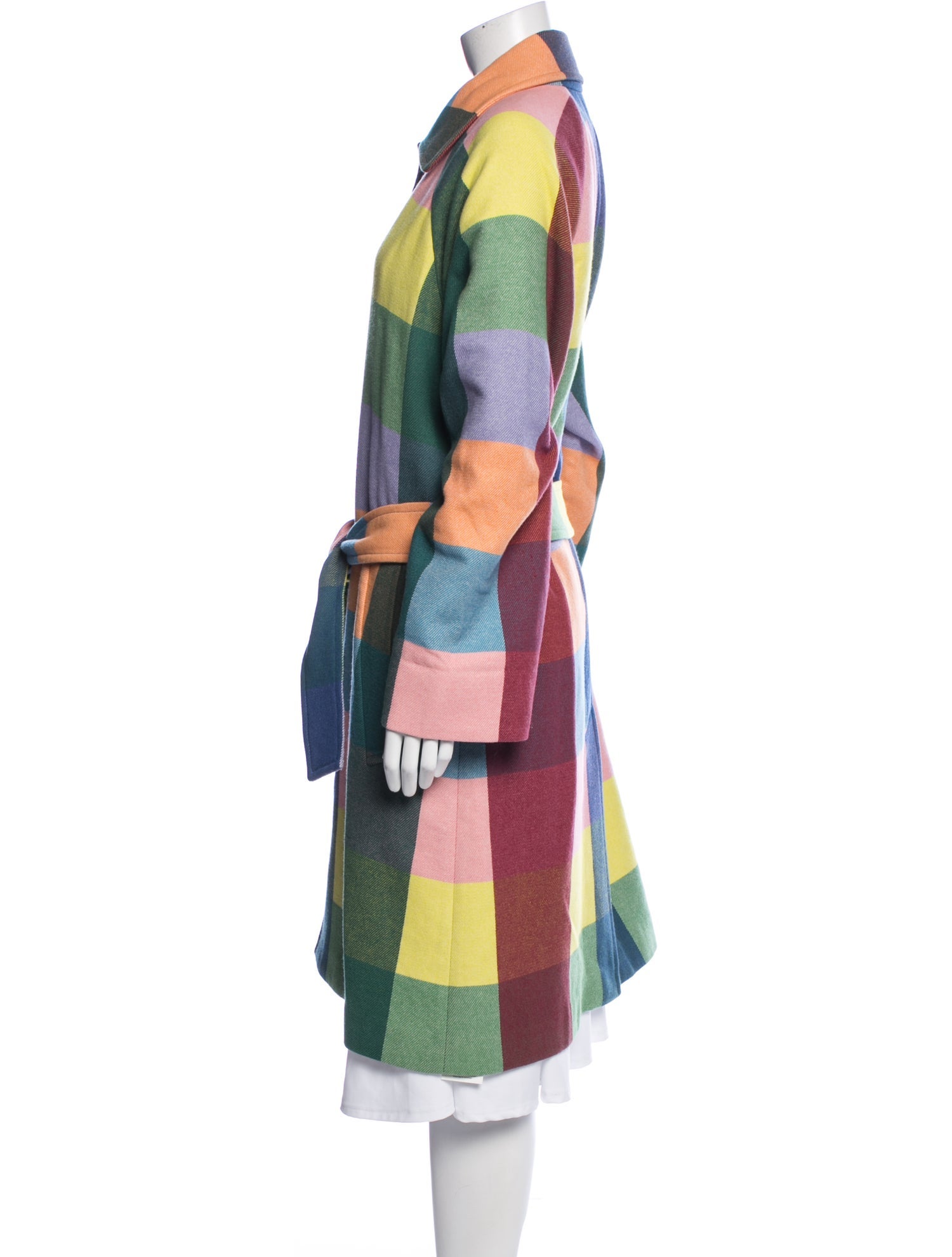 The Elder Statesman Wool Plaid Print Coat