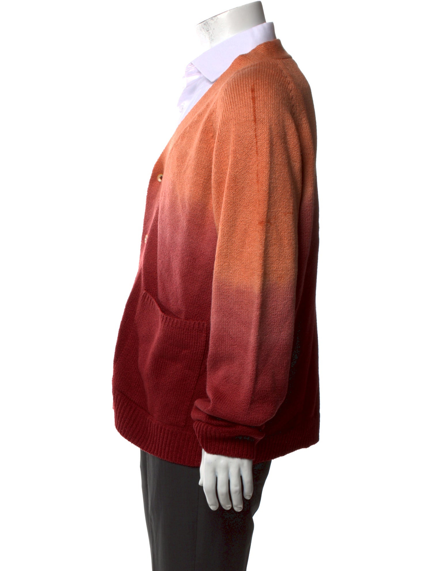 The Elder Statesman Colorblock Pattern V-Neck Cardigan