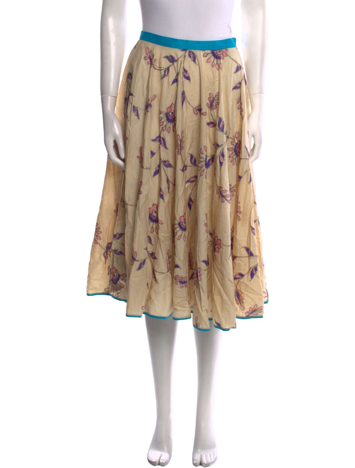 Tracy Feith Silk Midi Length Skirt