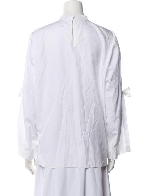 Toga Archives Graphic Print Mock Neck Button-Up Top