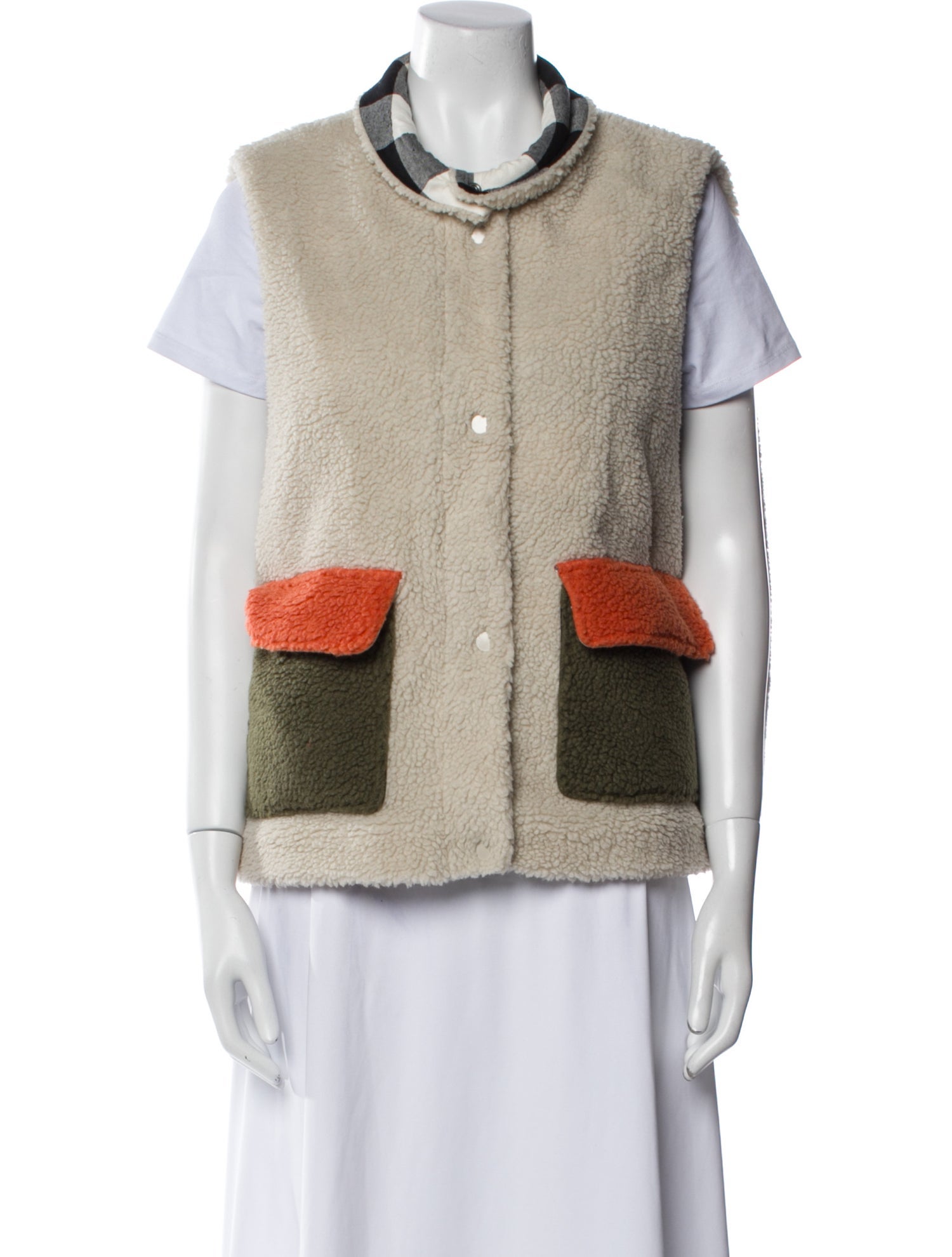 The Great + Eddie Bauer Faux Shearling Colorblock Pattern Vest
