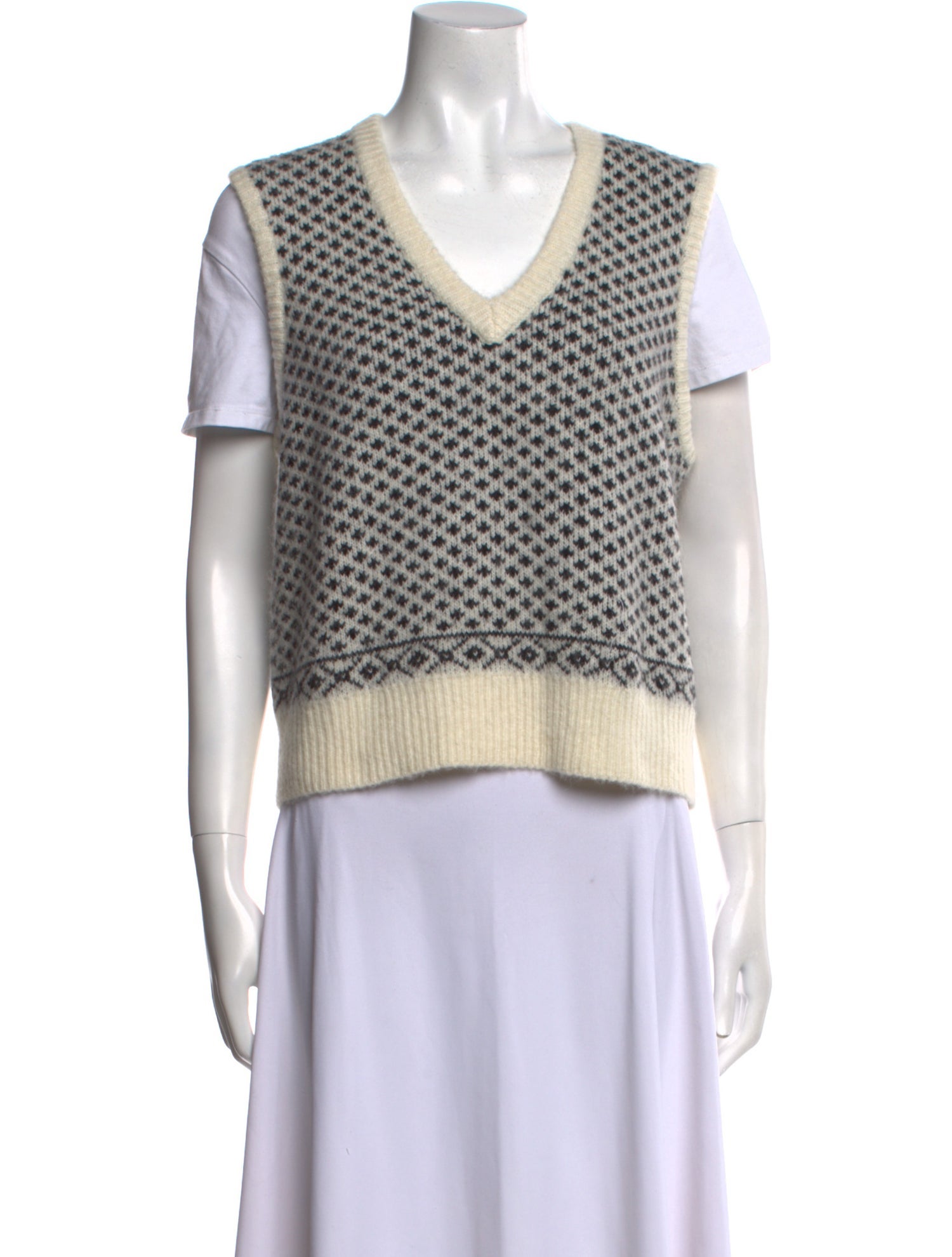 The Garment Printed V-Neck Sweater w/ Tags w/Tags