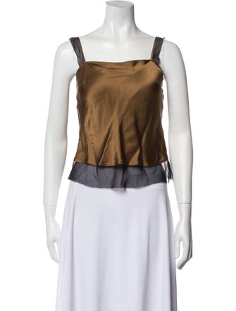 The Garment Silk Square Neckline Crop Top