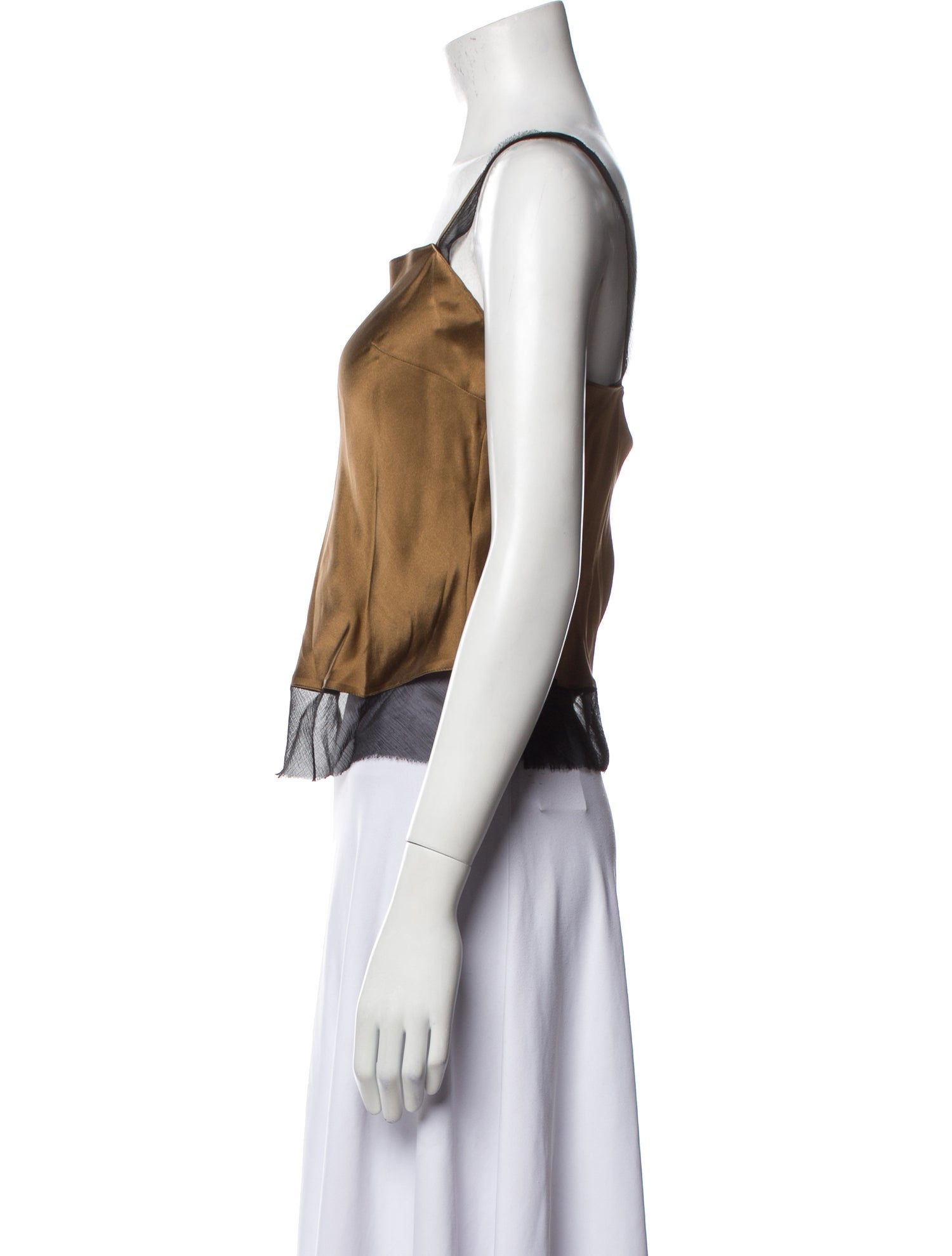 The Garment Silk Square Neckline Crop Top