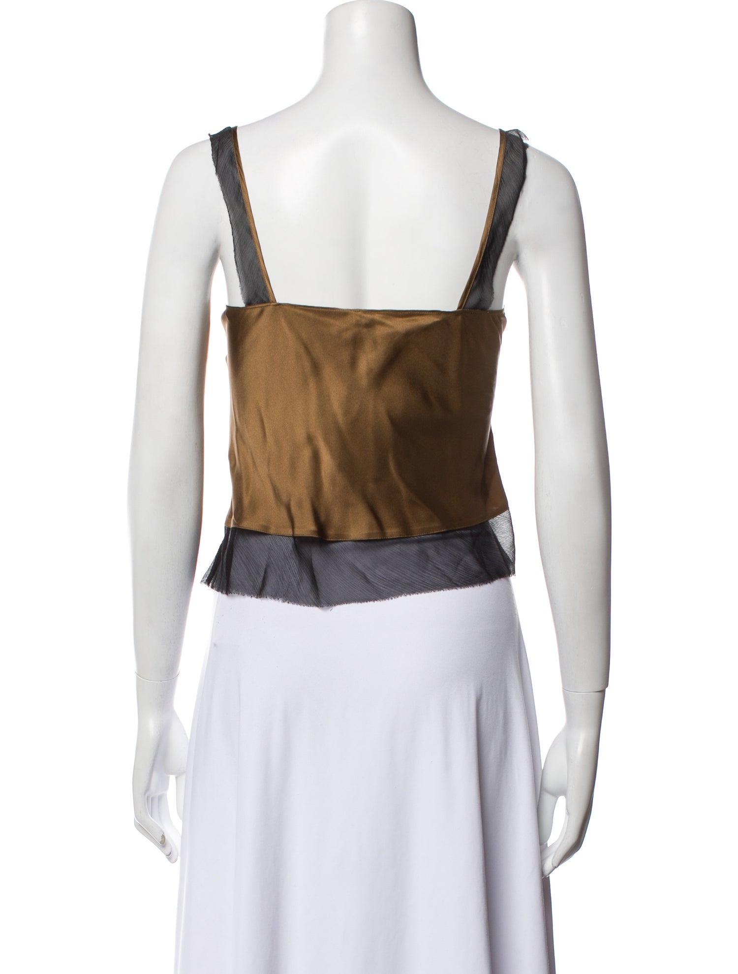 The Garment Silk Square Neckline Crop Top