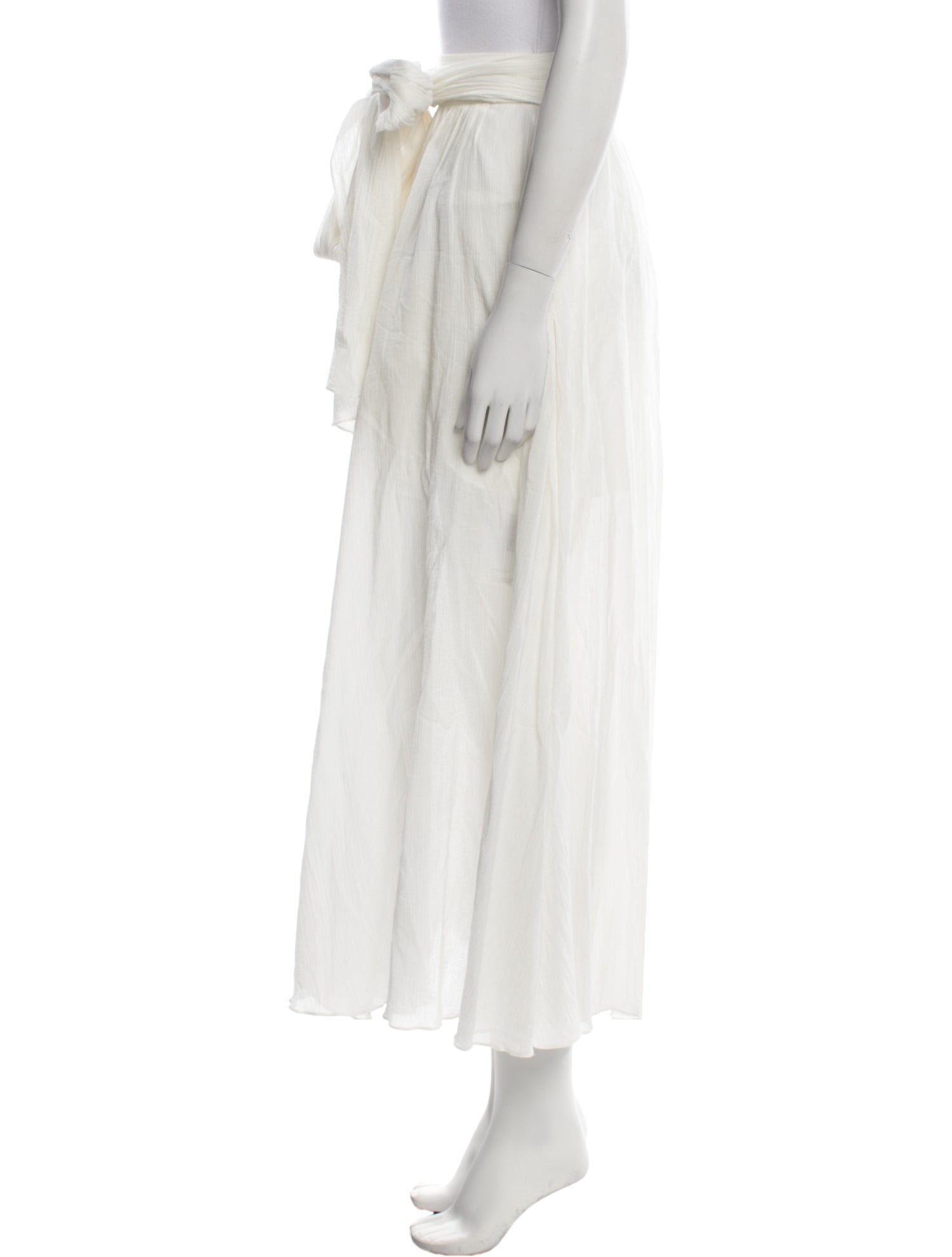 Three Graces Pleated Accents Long Skirt