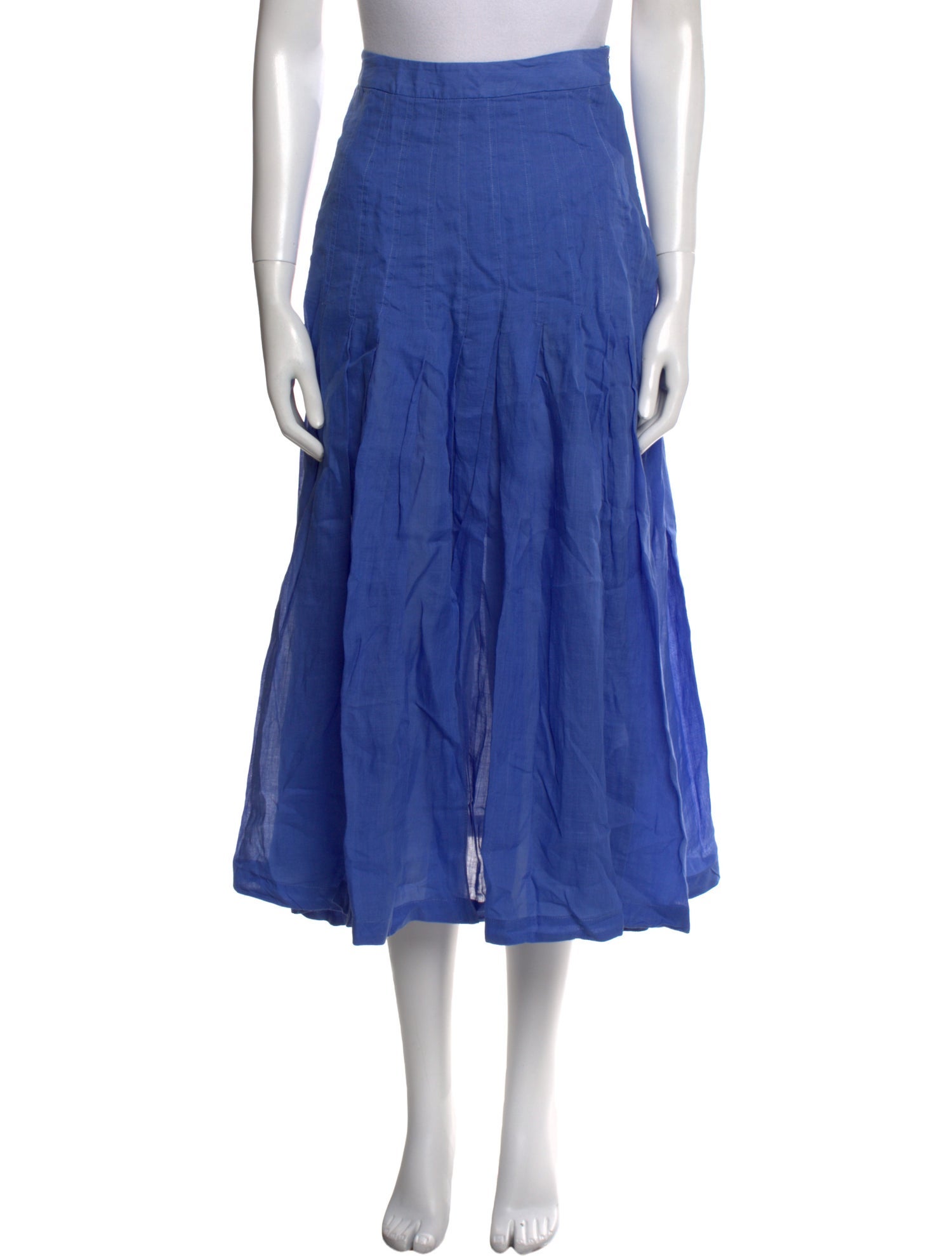 Three Graces Pleated Accents Midi Length Skirt