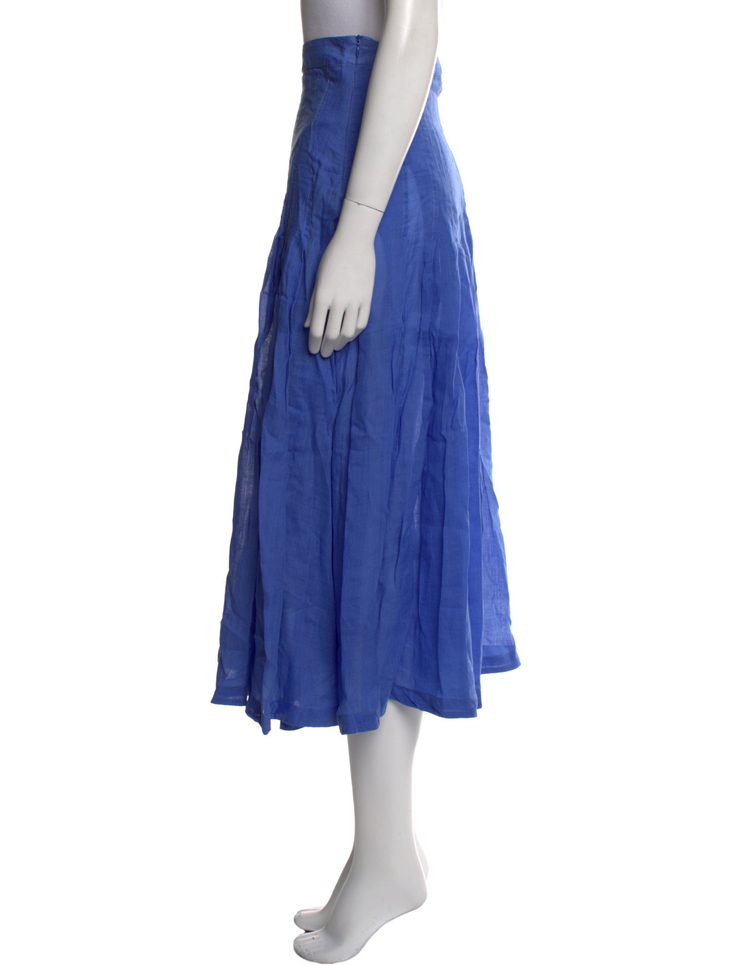 Three Graces Pleated Accents Midi Length Skirt