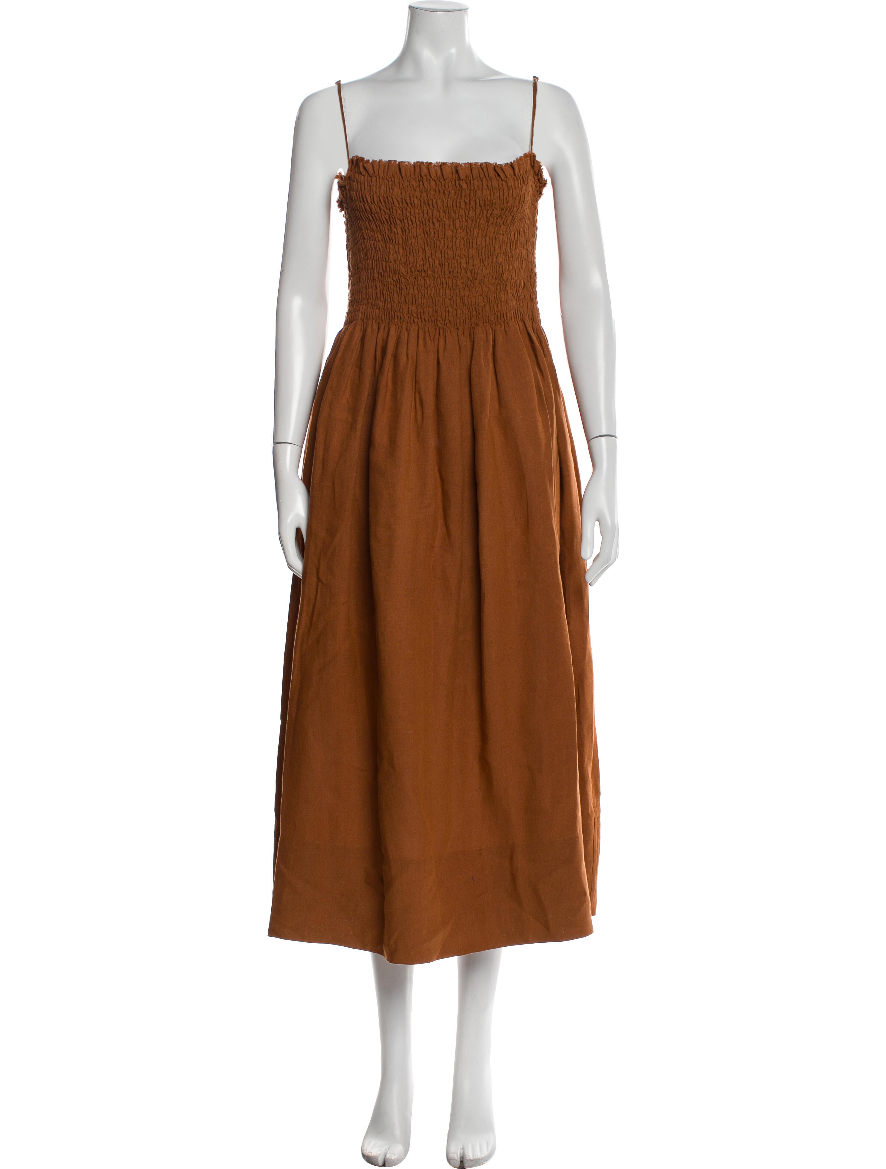 Three Graces Linen Midi Length Dress