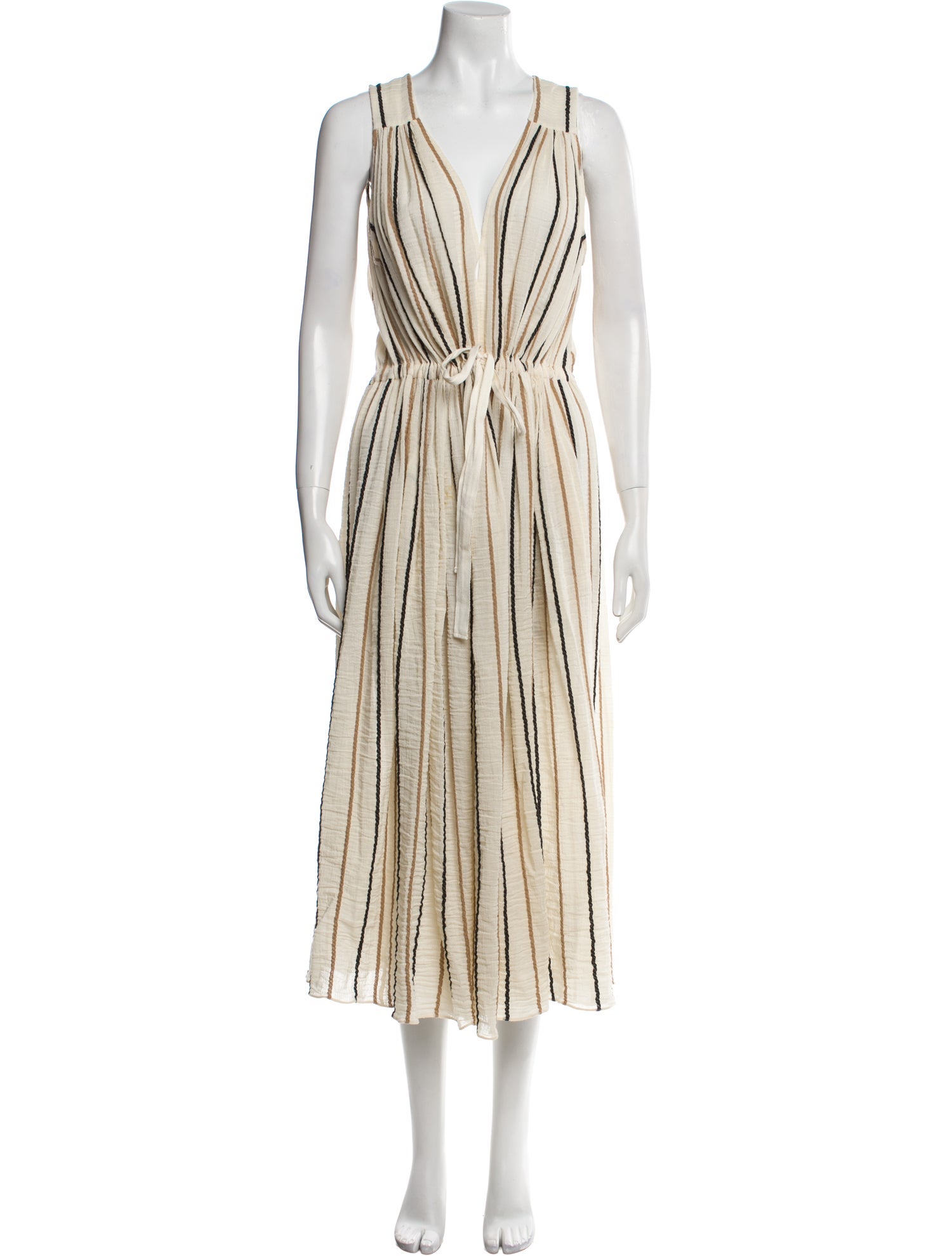 Three Graces Striped Midi Length Dress