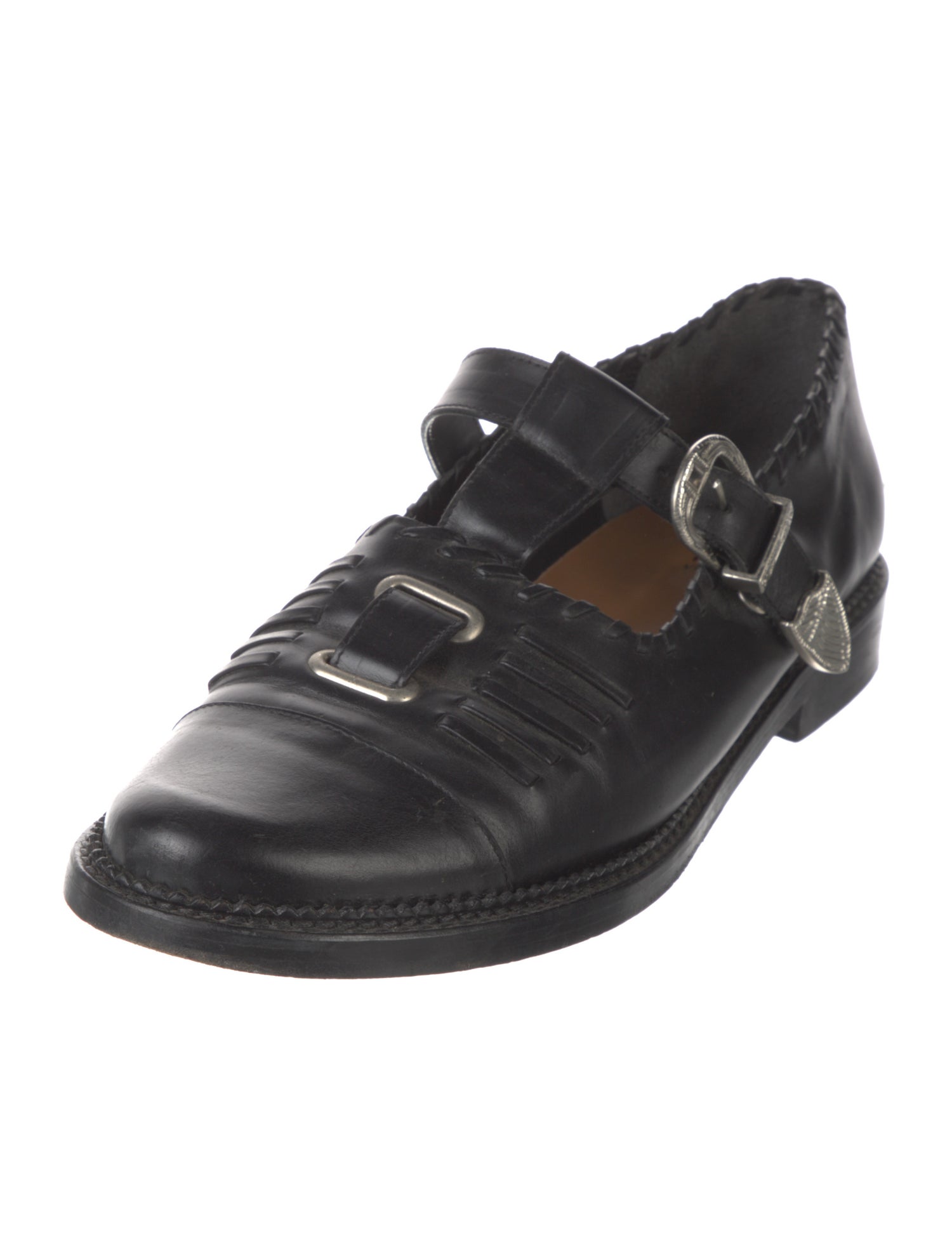 Toga Virilis Leather Whipstitch Trim Loafers