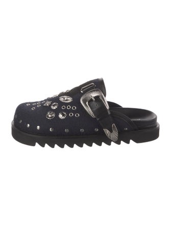 Toga Virilis Leather Studded Accents Slippers