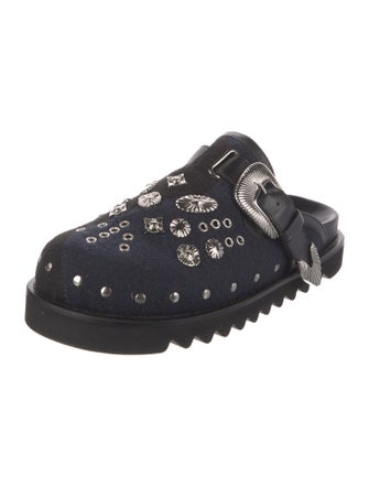 Toga Virilis Leather Studded Accents Slippers
