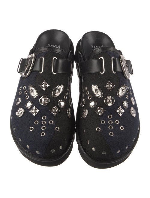 Toga Virilis Leather Studded Accents Slippers