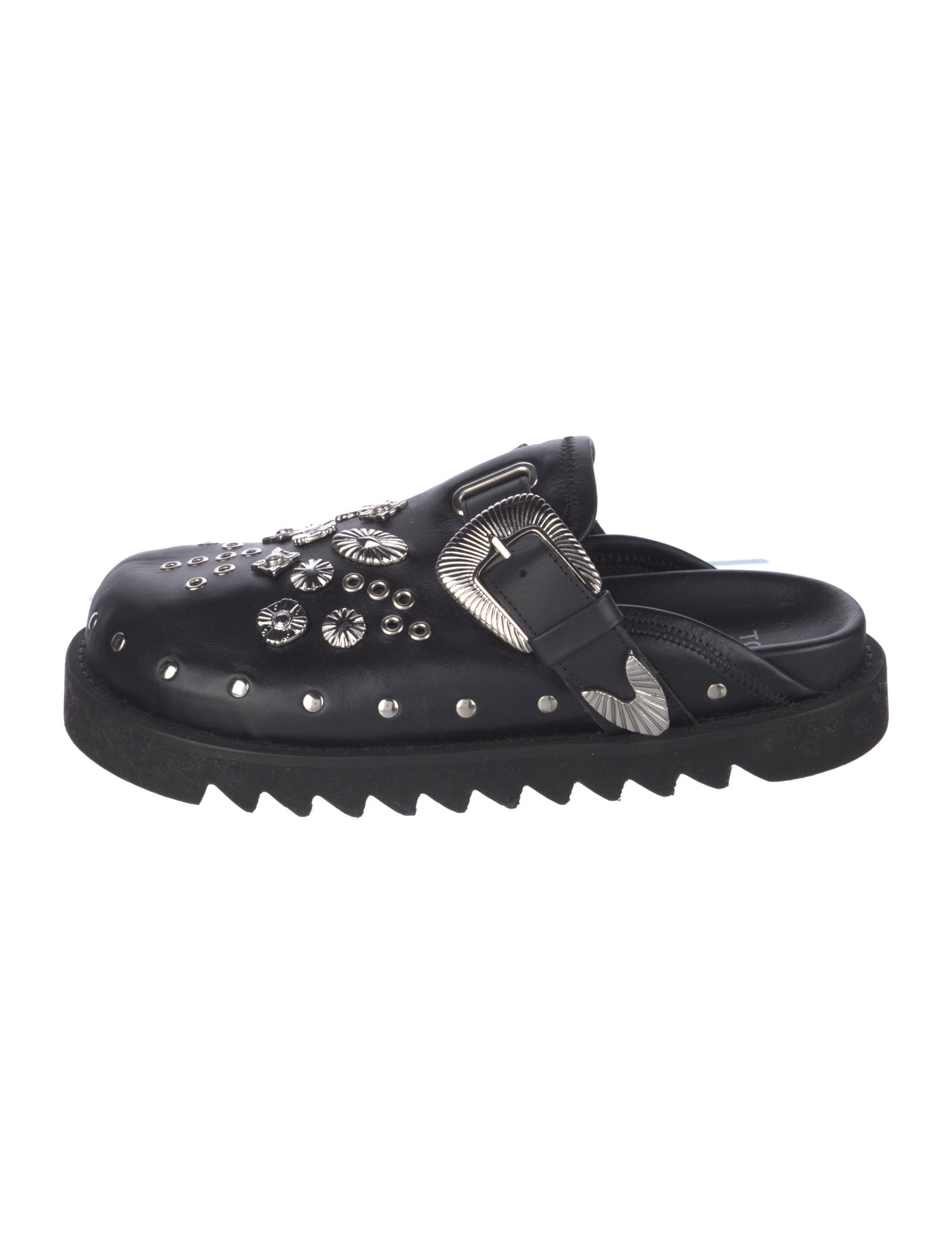 Toga Virilis Leather Studded Accents Slippers