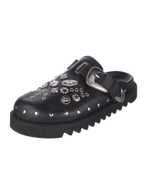 Toga Virilis Leather Studded Accents Slippers