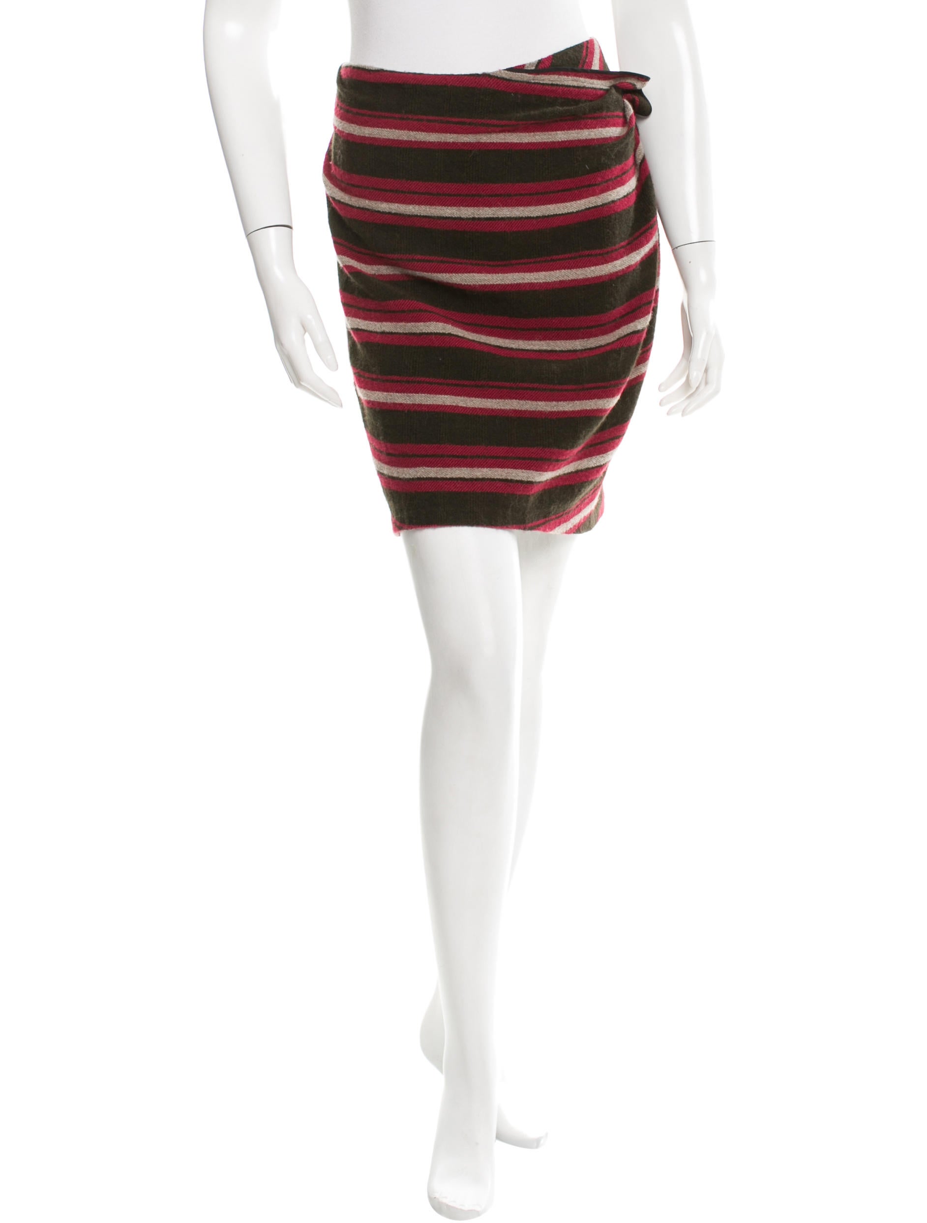 Thakoon Ruffle-Paneled Striped Skirt