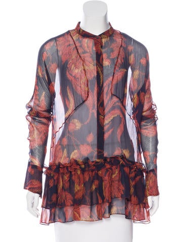 Thakoon Silk Abstract Print Blouse