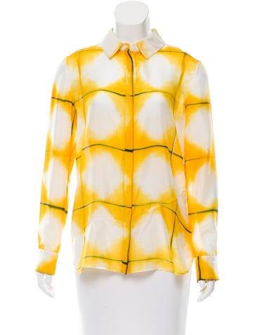 Thakoon Plaid Long Sleeve Blouse