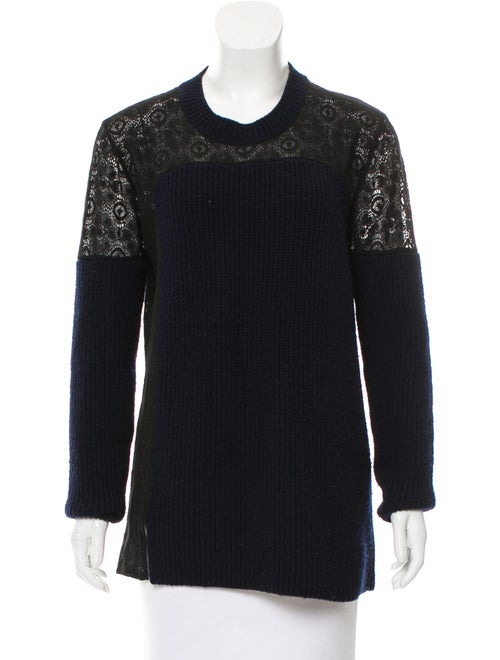 Thakoon Wool Lace Sweater Navy