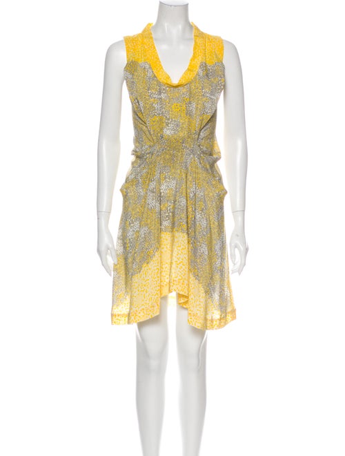 Thakoon Silk Mini Dress Yellow