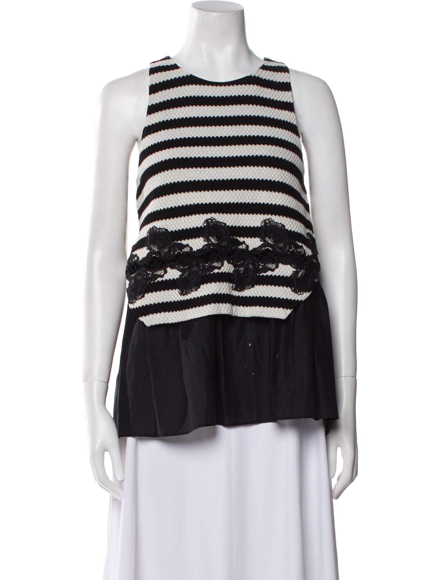 Thakoon Striped Crew Neck Top