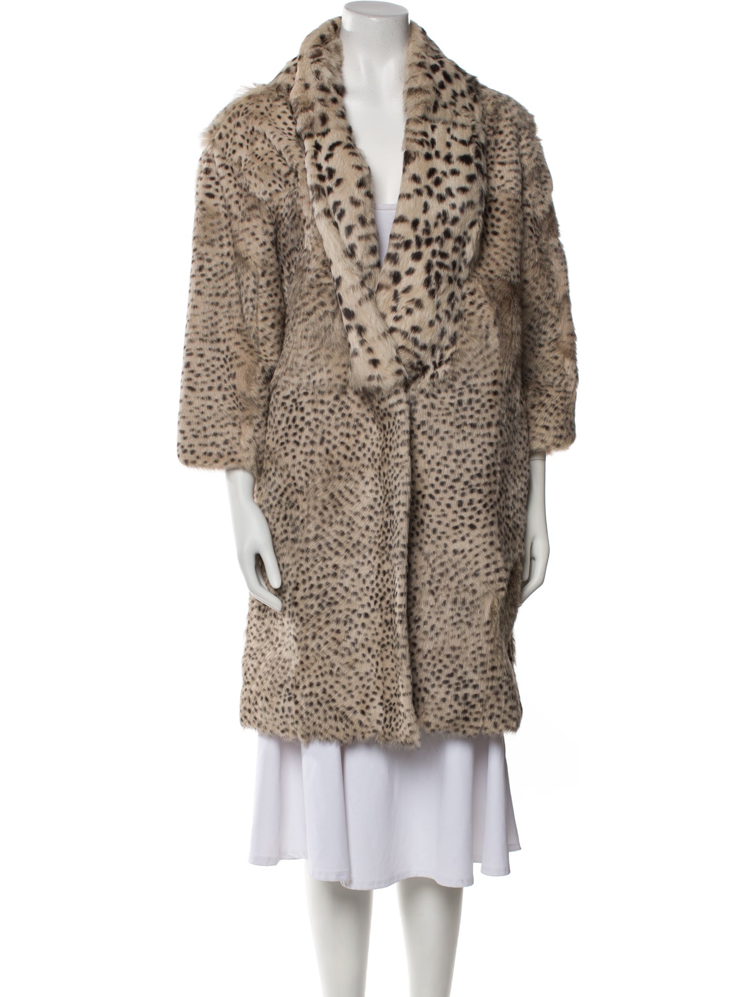 Thakoon Fur Animal Print Fur Coat