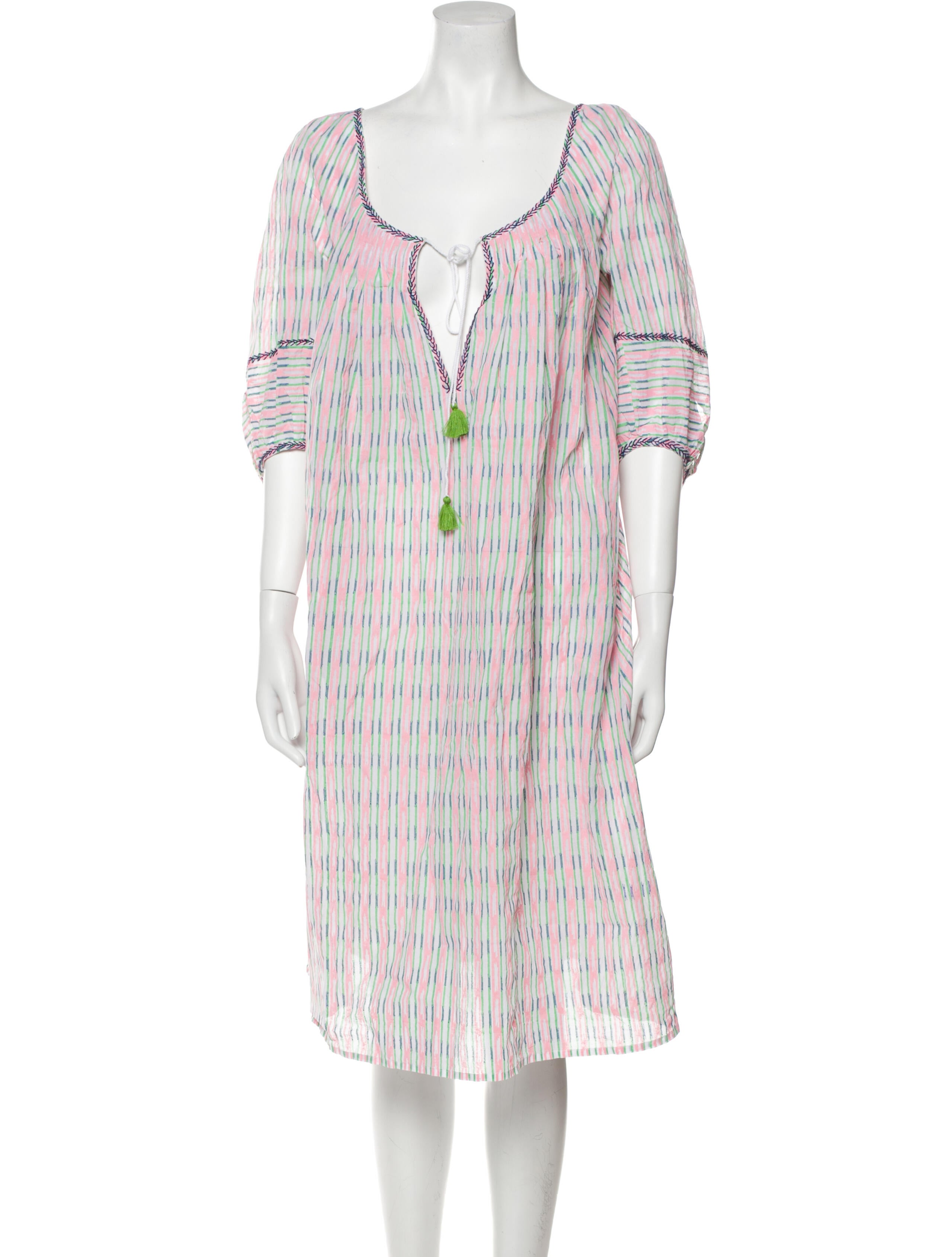 Thierry Colson Striped Knee-Length Dress