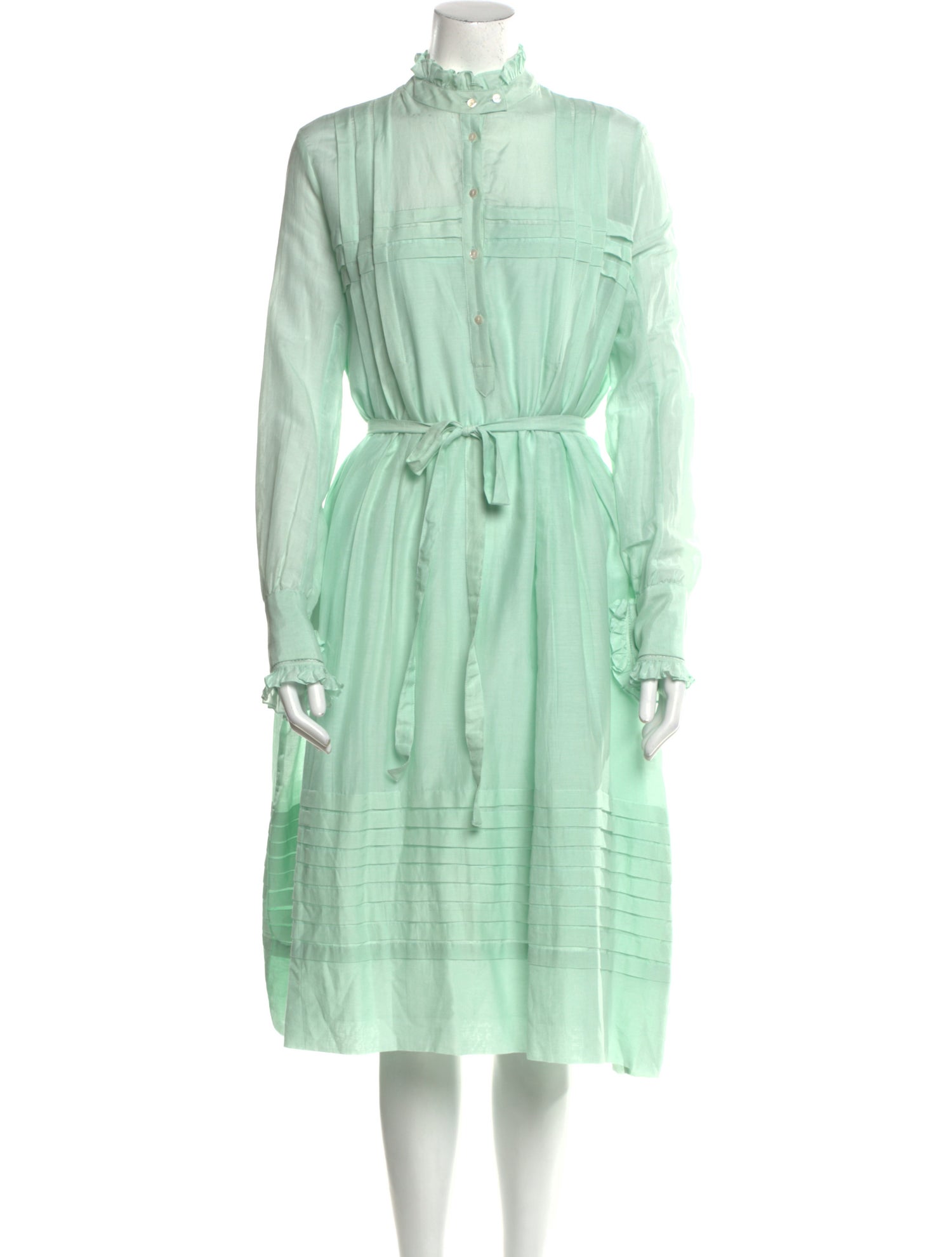 Thierry Colson Mock Neck Midi Length Dress