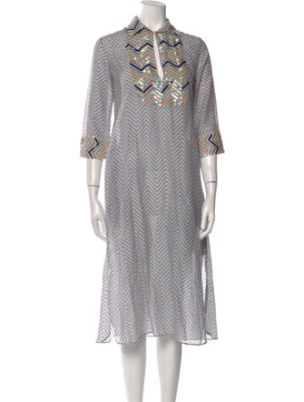 Thierry Colson Printed Midi Length Dress