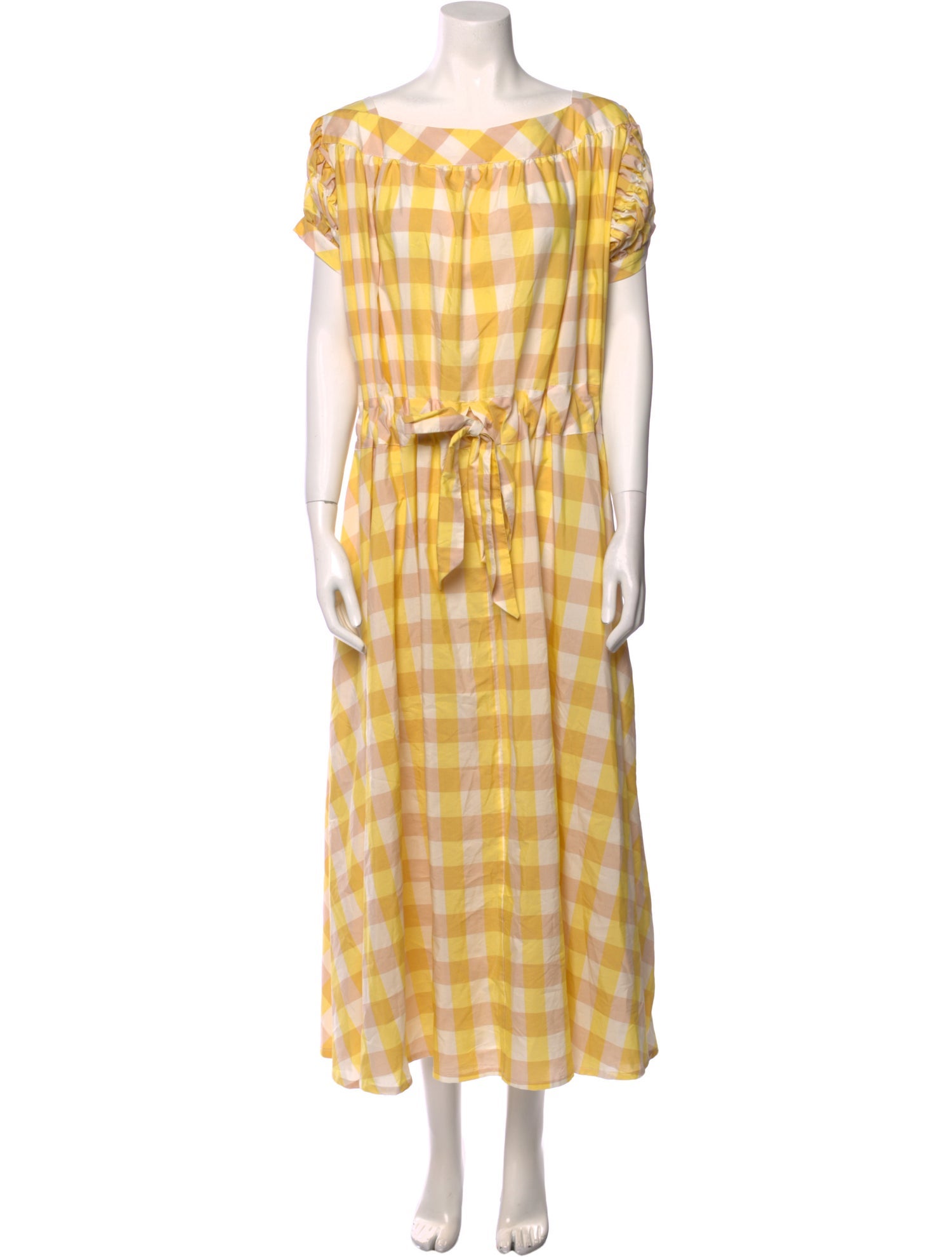 Thierry Colson Plaid Print Long Dress w/ Tags