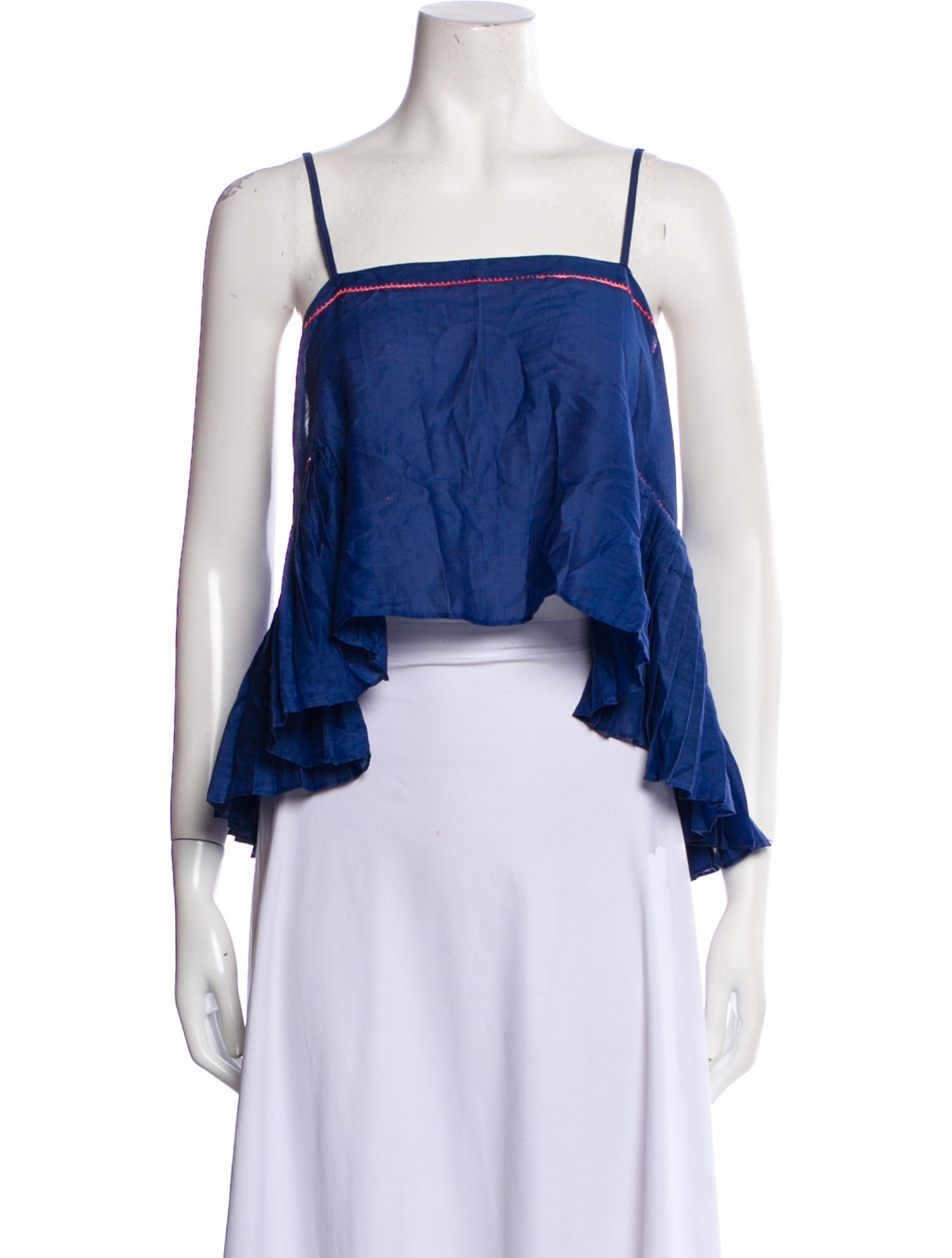Thierry Colson Square Neckline Sleeveless Crop Top