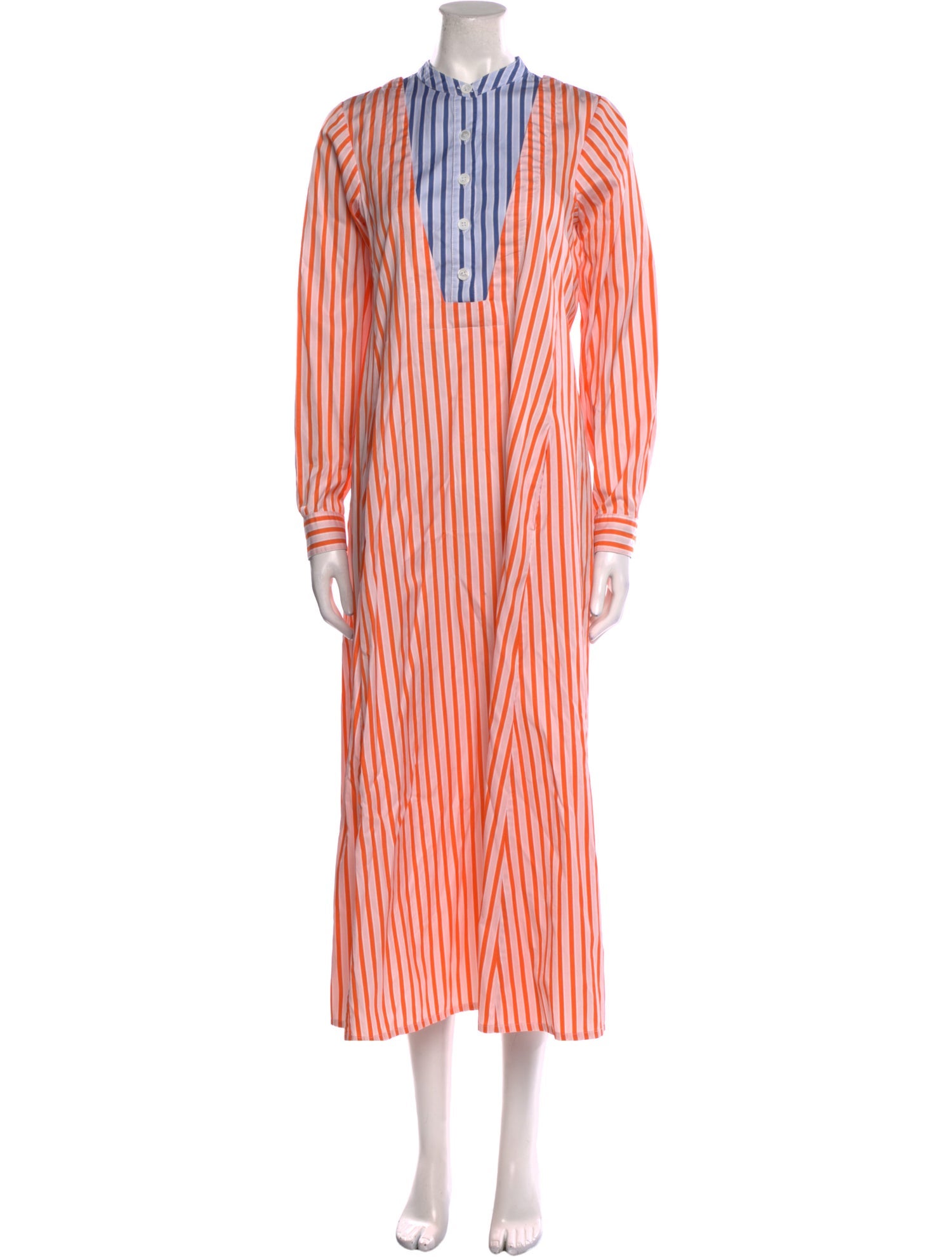 Thierry Colson Striped Midi Length Dress